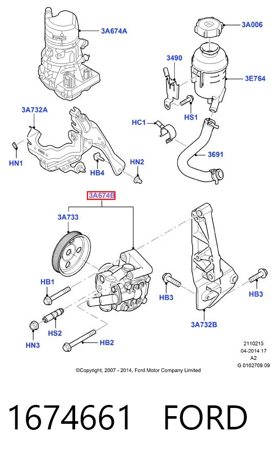 1674661 Ford Pompa wspomagania hydraulicznego kierownicy