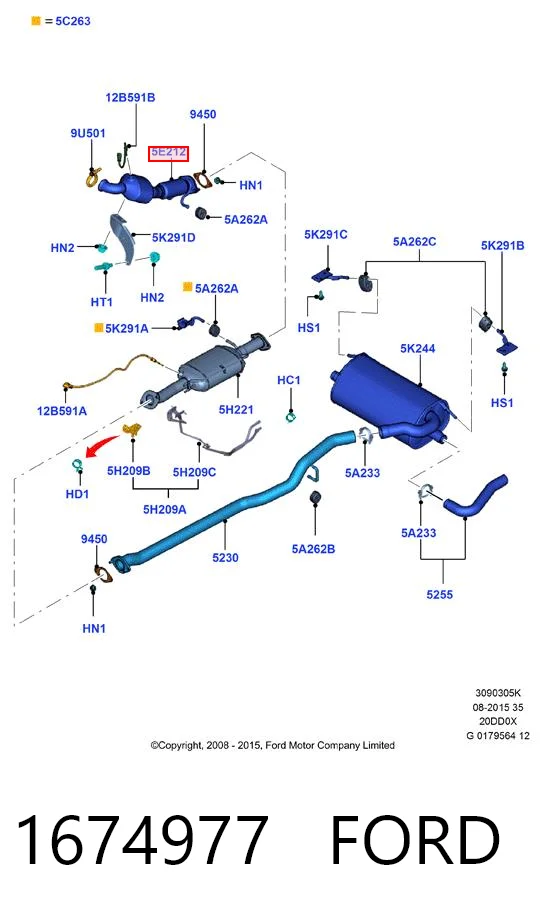 Do koszyka Konwerter-katalizator Ford Kuga I CBV