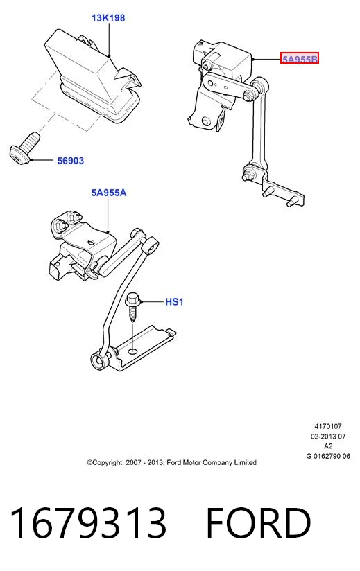 1679313 Ford Czujnik poziomowania karoserii tylny lewy
