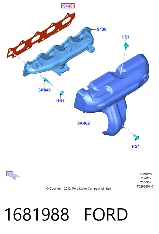 Uszczelka kolektora wydechowego Ford Kuga I