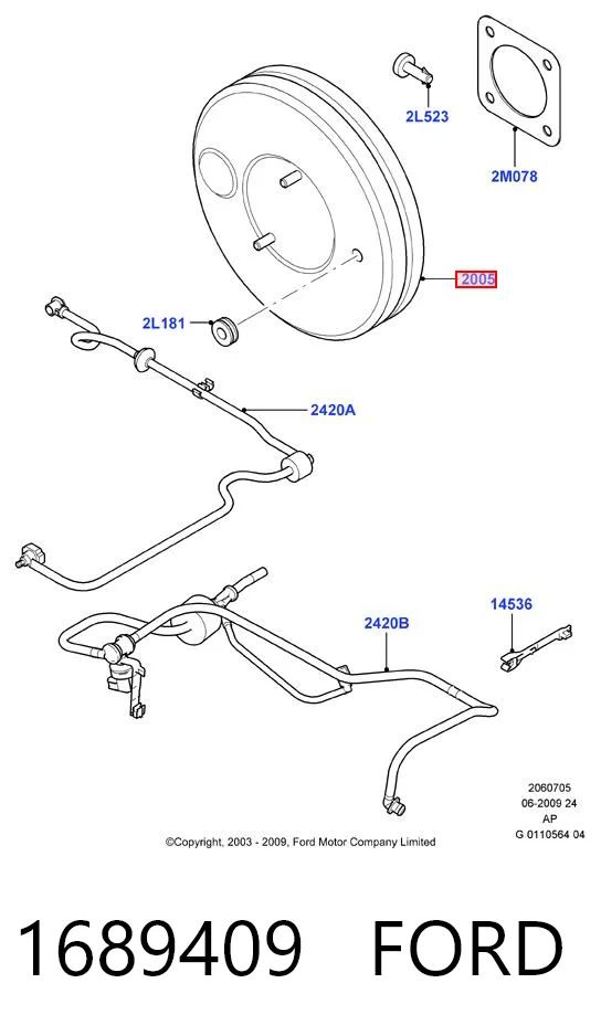 Wzmacniacz próżniowy hamulców do Ford Kuga I CBV