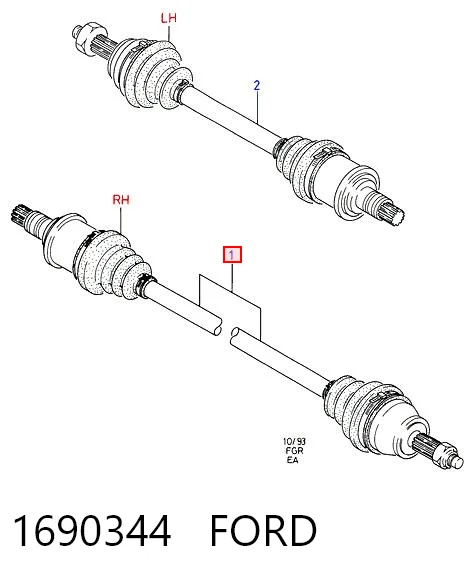 1690344 Ford Półoś napędowa przednia prawa