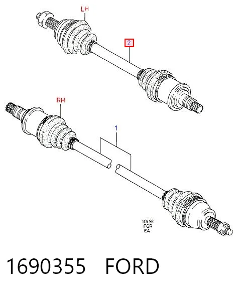  Półoś napędowa przednia lewa Ford Escort 5