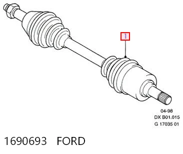 Półoś napędowa przednia lewa do Ford Fiesta Mk4 JAS, JBS