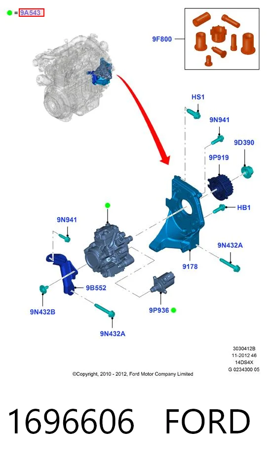1696606 Ford Pompa wtryskowa wysokiego ciśnienia