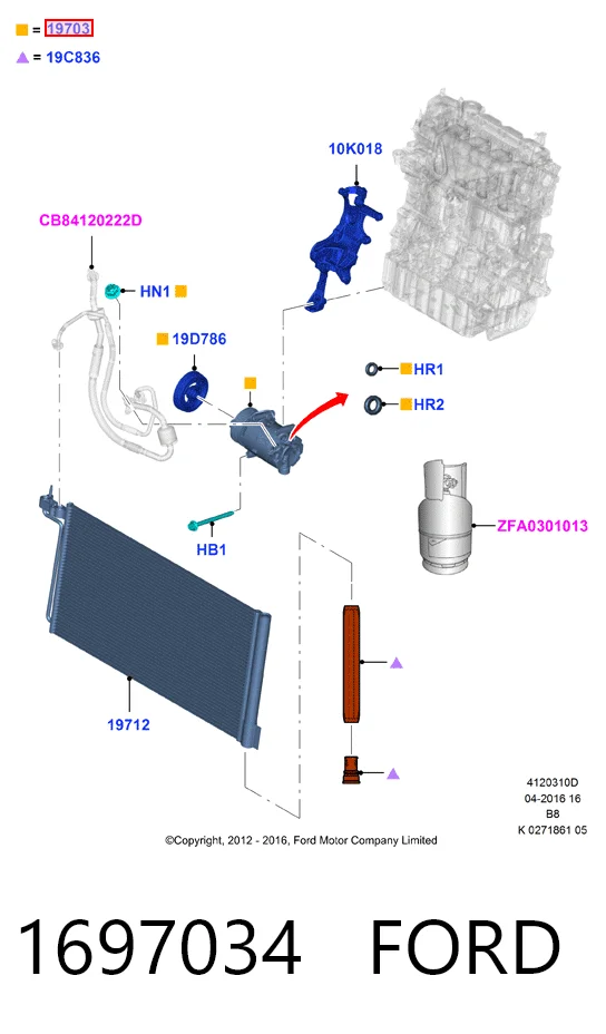 1697034 Ford Sprężarka klimatyzacji