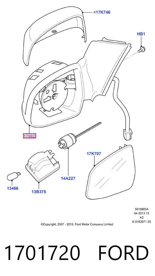 Lusterko wsteczne prawe Ford Mondeo IV sedana (CA2) (2007 - 2014) cena, od 114,23 USD
