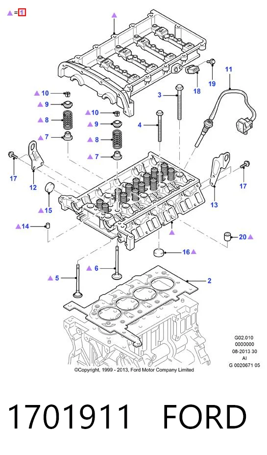 1701911 Ford Głowica cylindrów