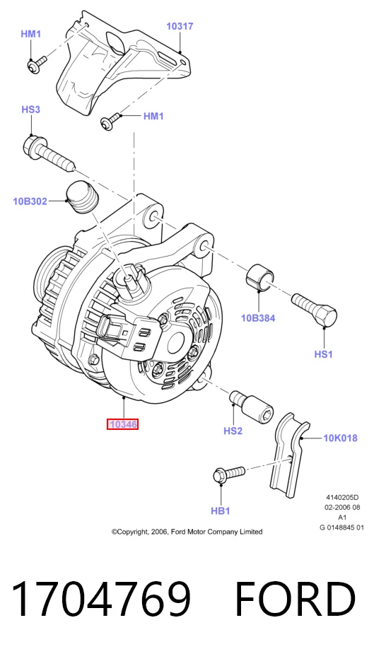 1704769 Ford Alternator