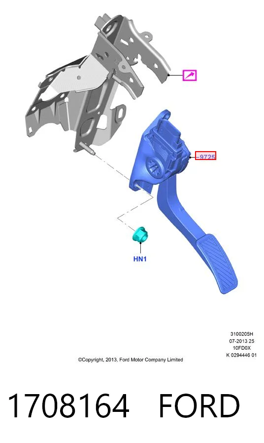 Pedał przyspieszenia (gazu) Ford Fiesta Mk6 hatchback (CB1) (2008 - 2016) cena, od 37,87 USD