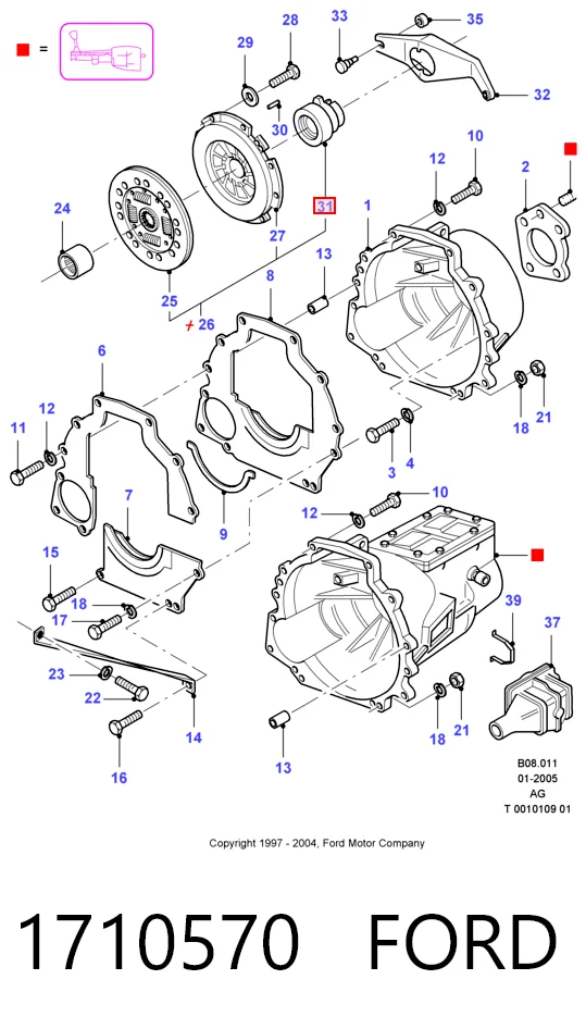  Łożysko wyciskowe sprzęgła Ford Sierra 1