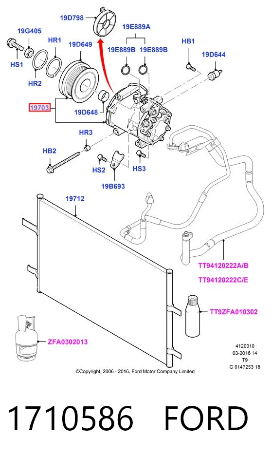 1710586 Ford Sprężarka klimatyzacji