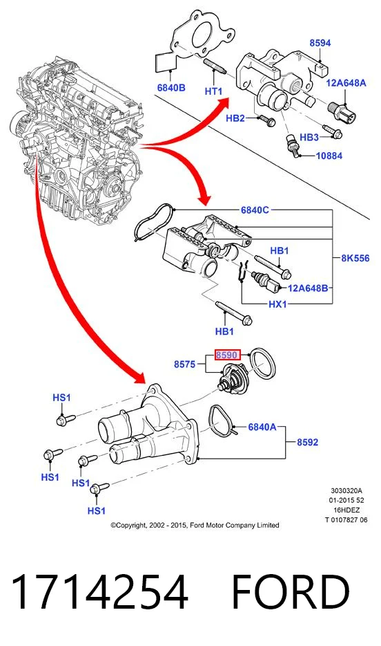Uszczelka termostatu do Ford Fusion JU