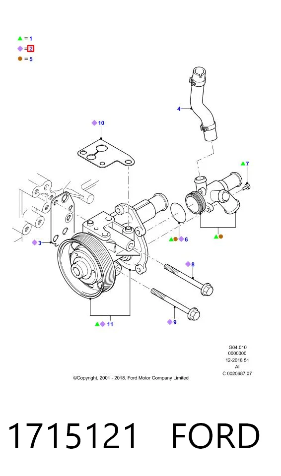 1715121 Ford Pompa chłodząca wodna