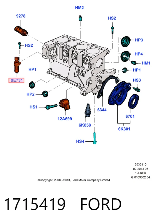 Czujnik położenia wału korbowego 55239747 General Motors