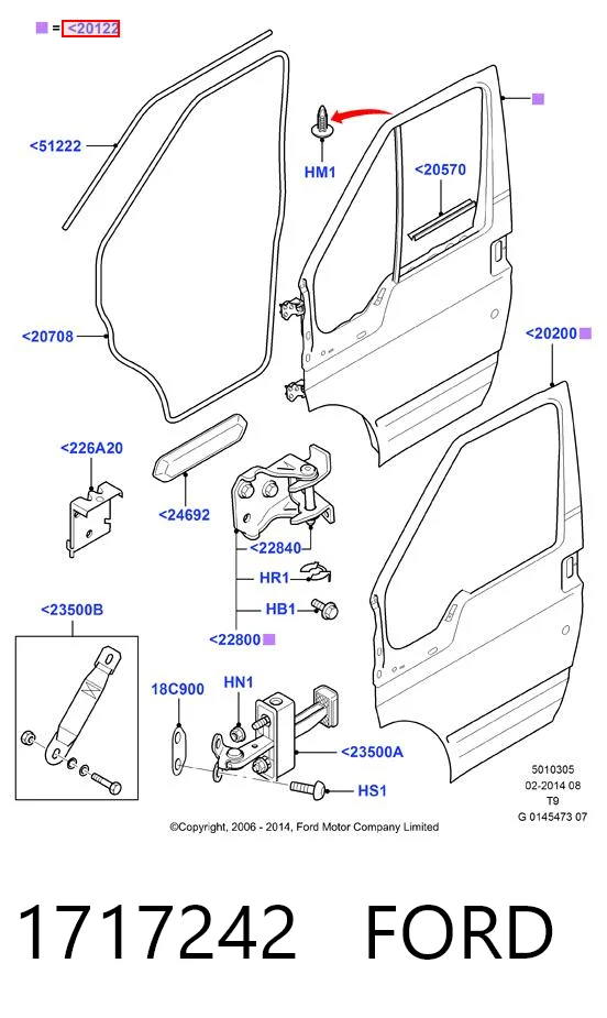 Drzwi przednie prawe do Ford Transit VI V347/8