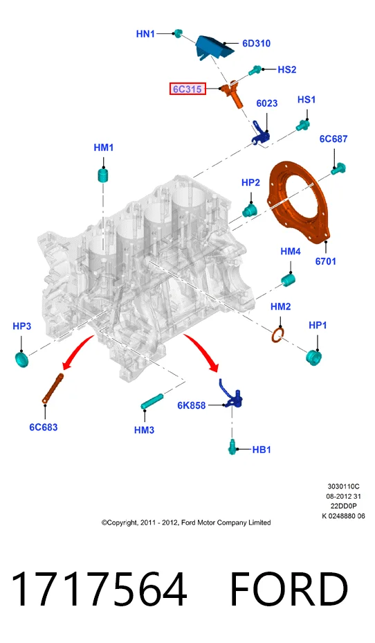 1717564 Ford Czujnik położenia wału korbowego