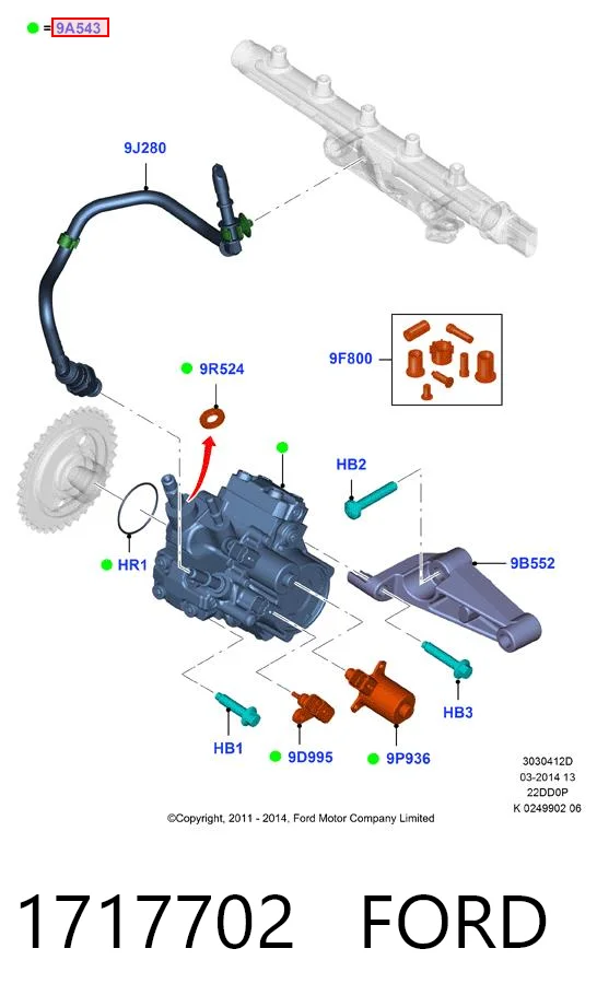 1717702 Ford Pompa wtryskowa wysokiego ciśnienia
