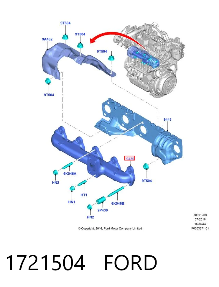 Kolektor wydechowy do Ford Focus III CB8