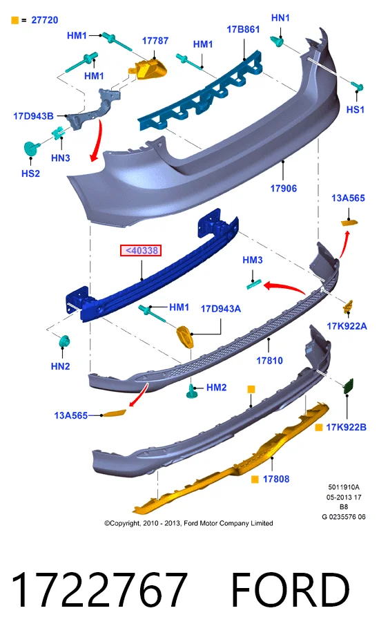 Wzmocnienie zderzaka tylnego do Ford Focus III CB8