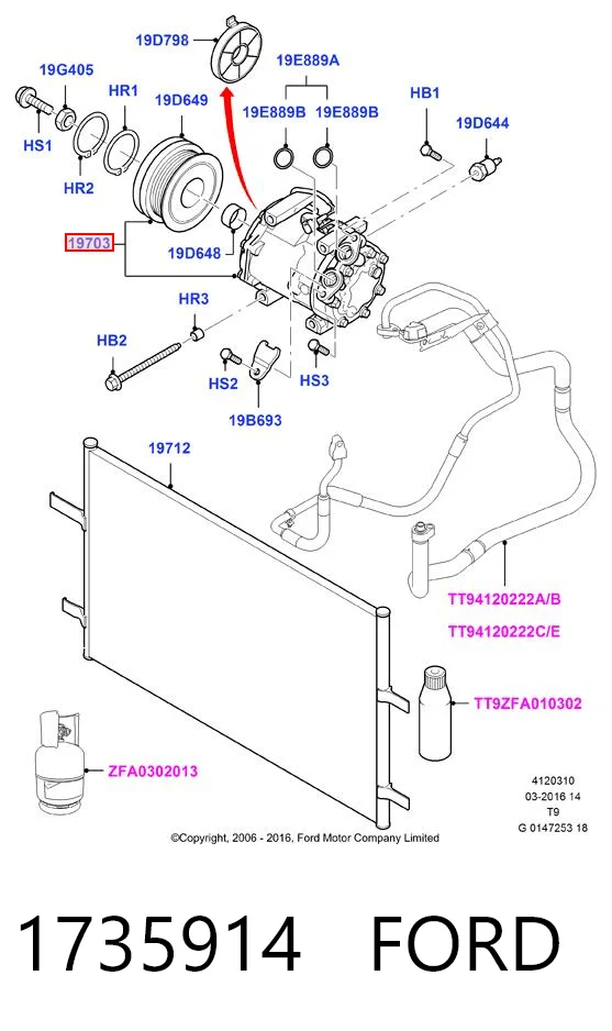 1735914 Ford Sprężarka klimatyzacji