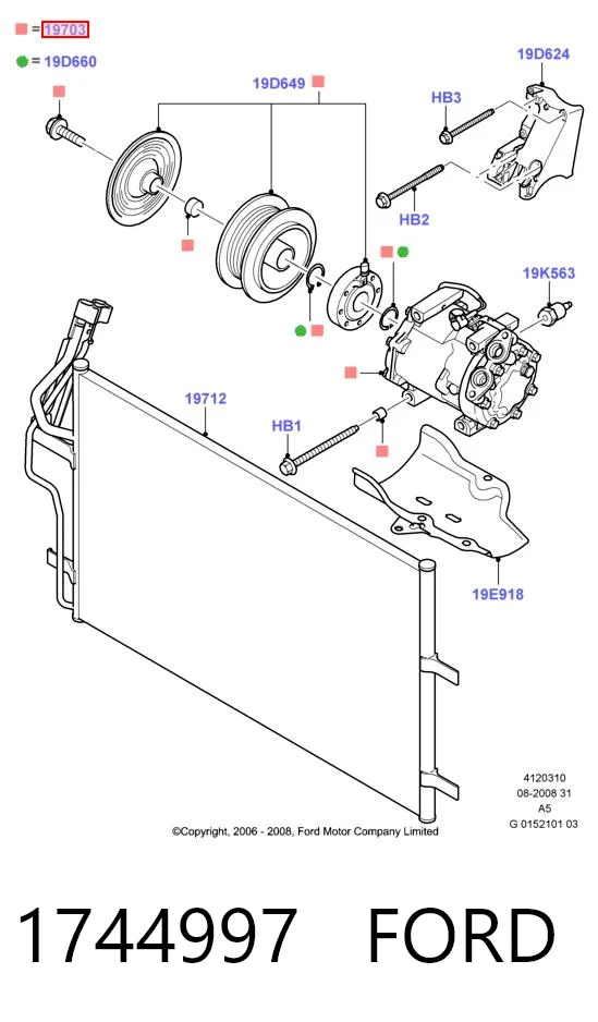 1744997 Ford Sprężarka klimatyzacji