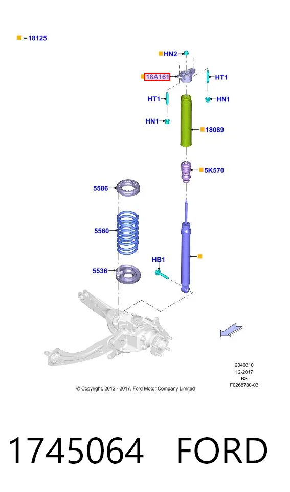 1745064 Ford Poduszka amortyzatora tylnego
