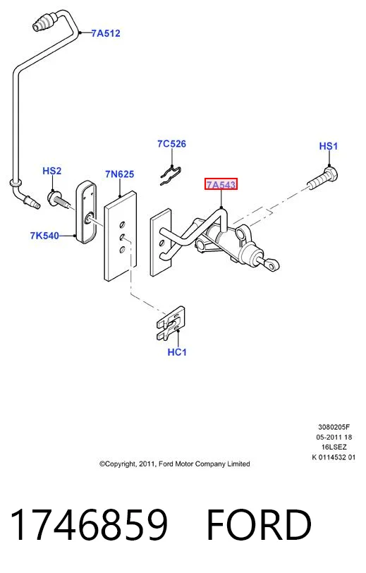 1746859 Ford Cylinder sprzęgła główny