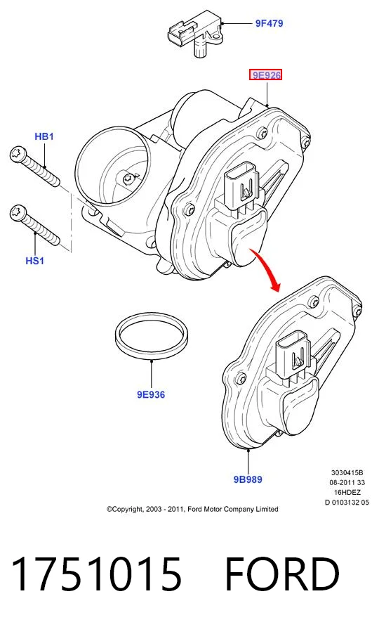 1751015 Ford Przepustnica, komplet