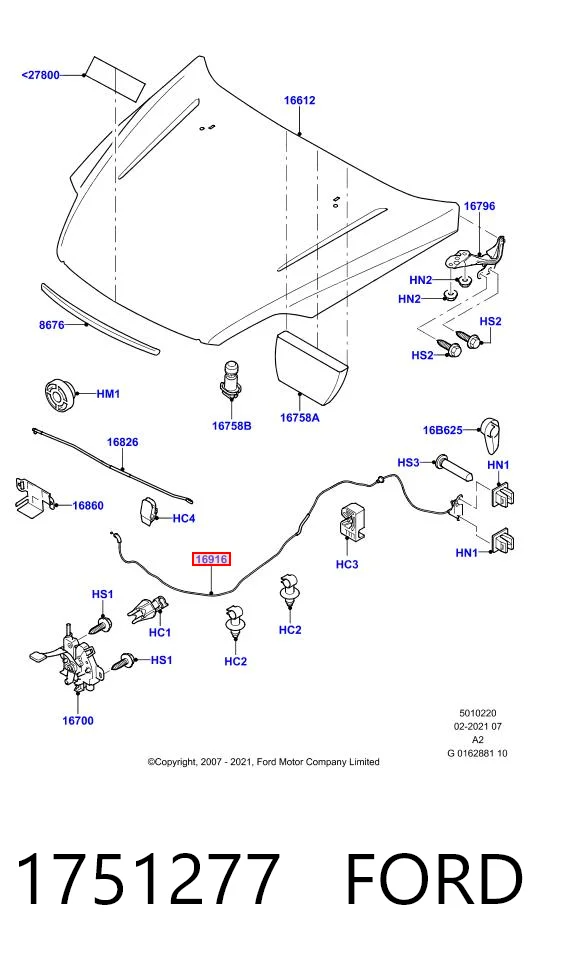 Linka otwierania maski Ford Galaxy II CA1 minivan (WA6) (2006 - 2015) cena, od 20,04 USD