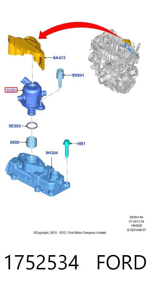 1752534 Ford Pompa wtryskowa wysokiego ciśnienia