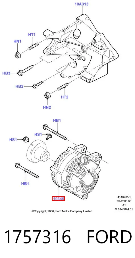 Alternator Ford 1757316 cena, od 140,92 USD