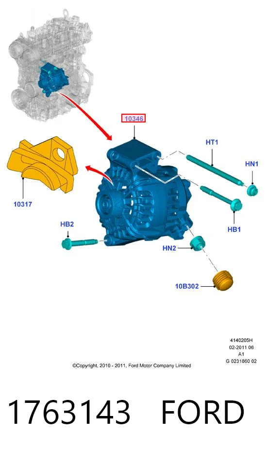 1763143 Ford Alternator
