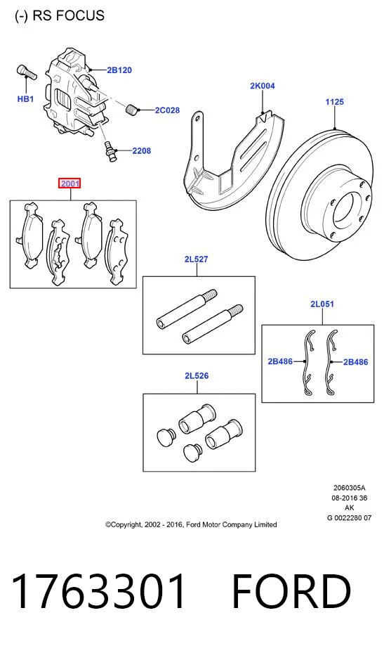 1763301 Ford Klocki hamulcowe przednie tarczowe