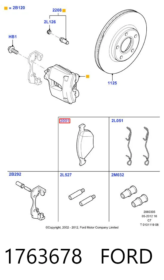 1763678 Ford Klocki hamulcowe przednie tarczowe