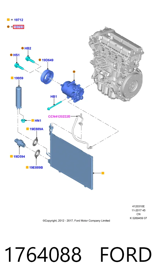 1764088 Ford Sprężarka klimatyzacji
