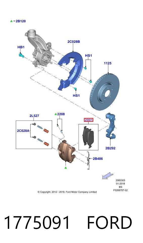 1775091 Ford Klocki hamulcowe przednie tarczowe