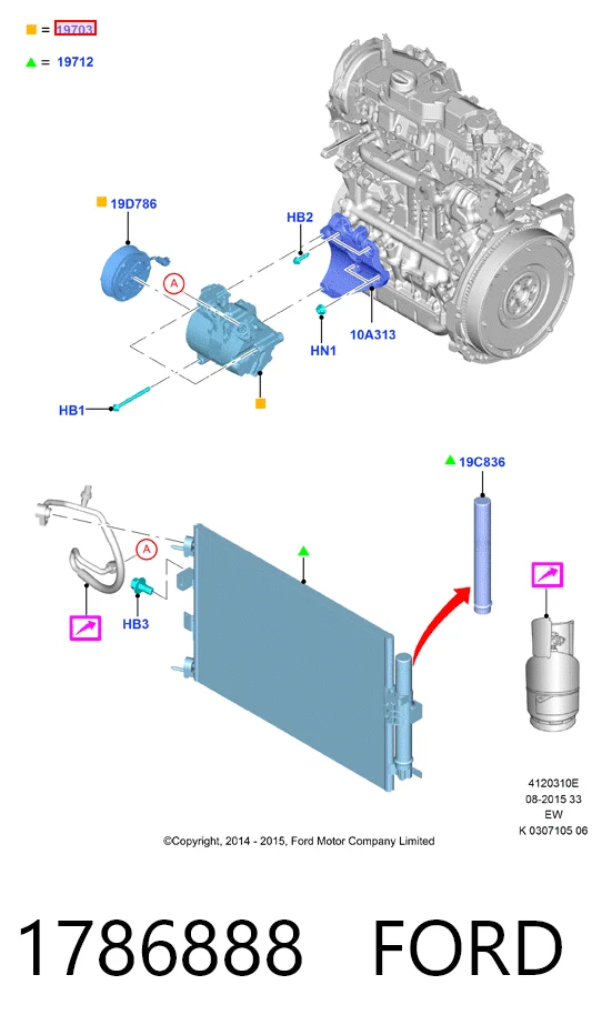 1786888 Ford Sprężarka klimatyzacji