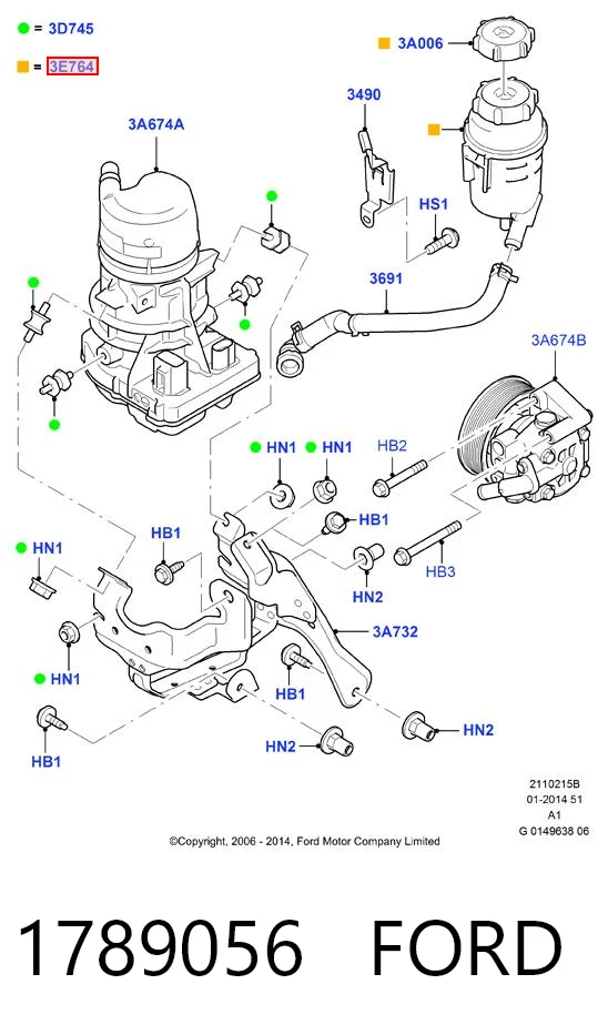 1789056 Ford Zbiornik płynu wspomagania