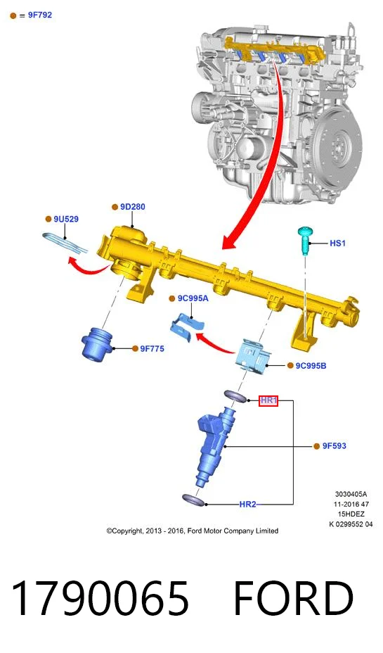 Pierścień uszczelniający wtryskiwacza 55258437 General Motors