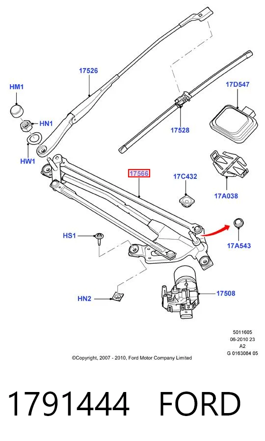 Mechanizm wycieraczek Ford Mondeo IV
