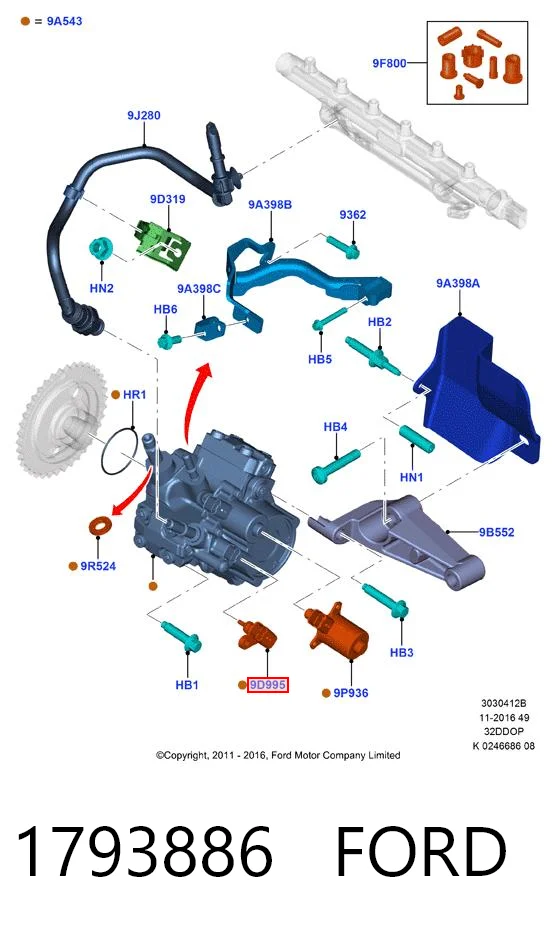 1793886 Ford Czujnik temperatury paliwa