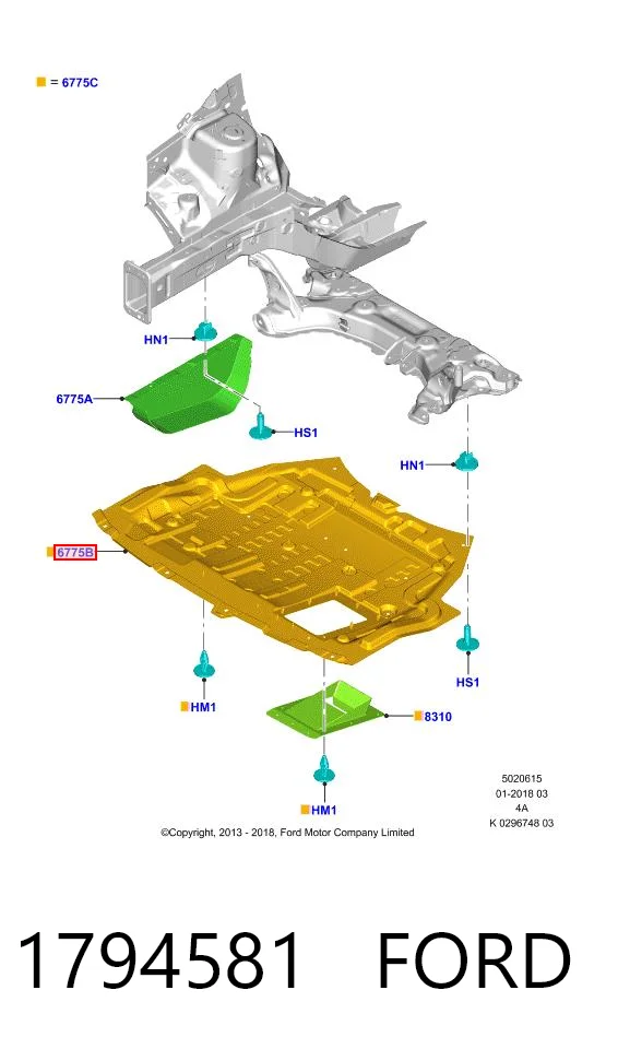 Osłona silnika, miski (przedziału silnika) do Ford Fiesta Mk6 CB1