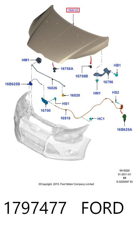 Maska silnika do Ford Focus III CB8