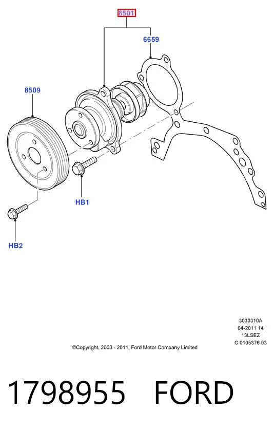 1798955 Ford Pompa chłodząca wodna