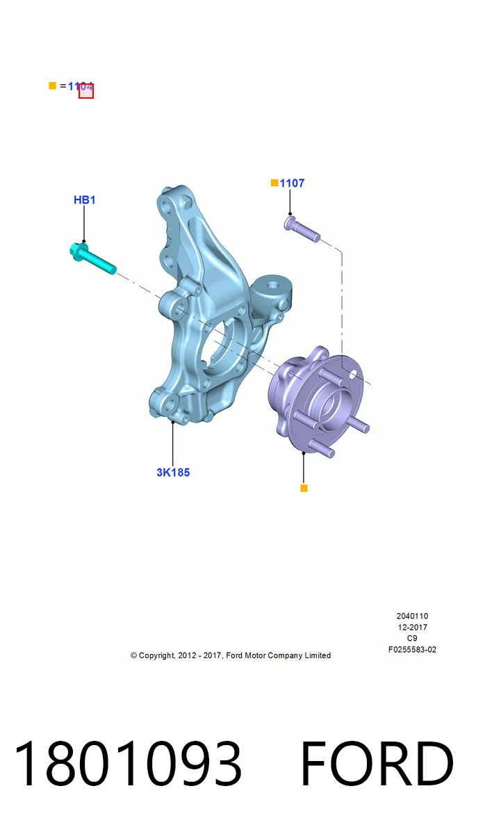 1801093 Ford Piasta przednia
