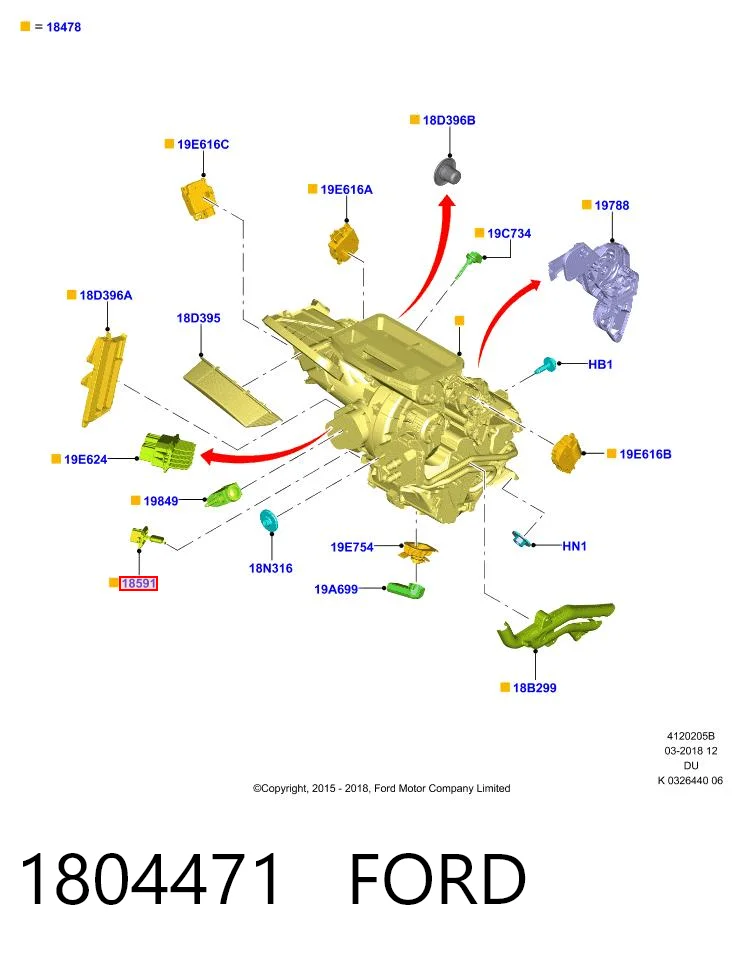 1804471 Ford Rezystor wentylatora nagrzewnicy (ogrzewacza kabiny)