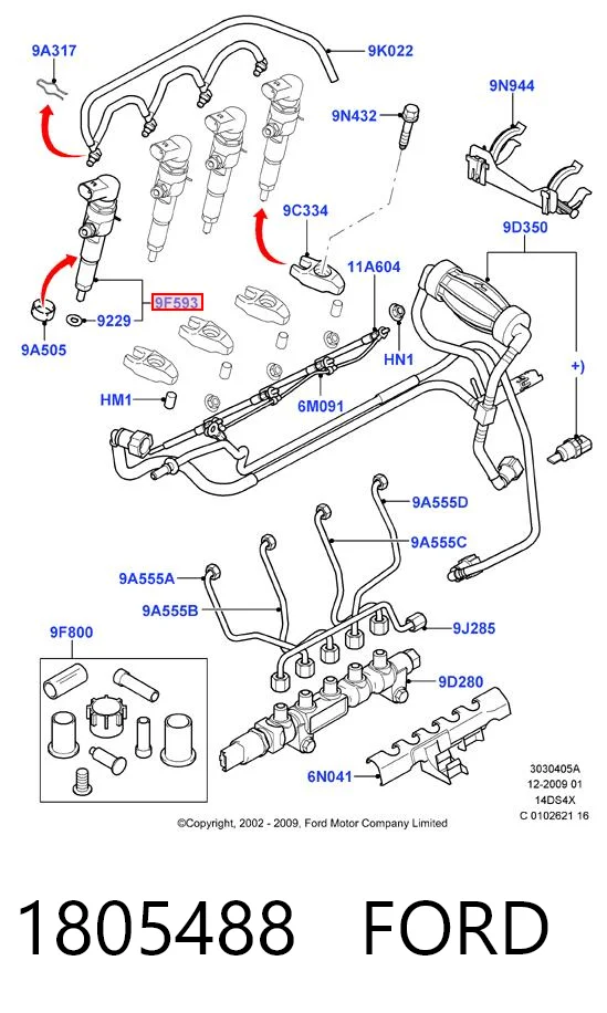 1805488 Ford Wtryskiwacz paliwa
