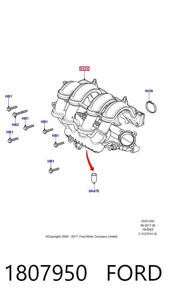 1807950 Ford Kolektor ssący