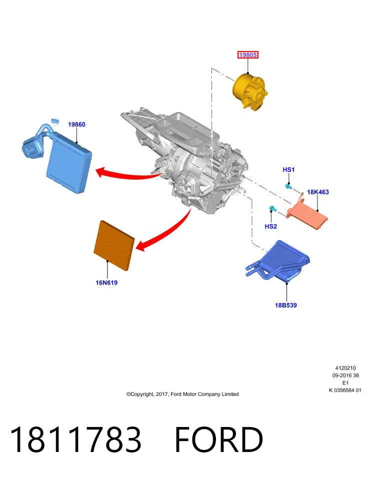 1811783 Ford Silniczek wentylatora nagrzewnicy (ogrzewacza wnętrza)